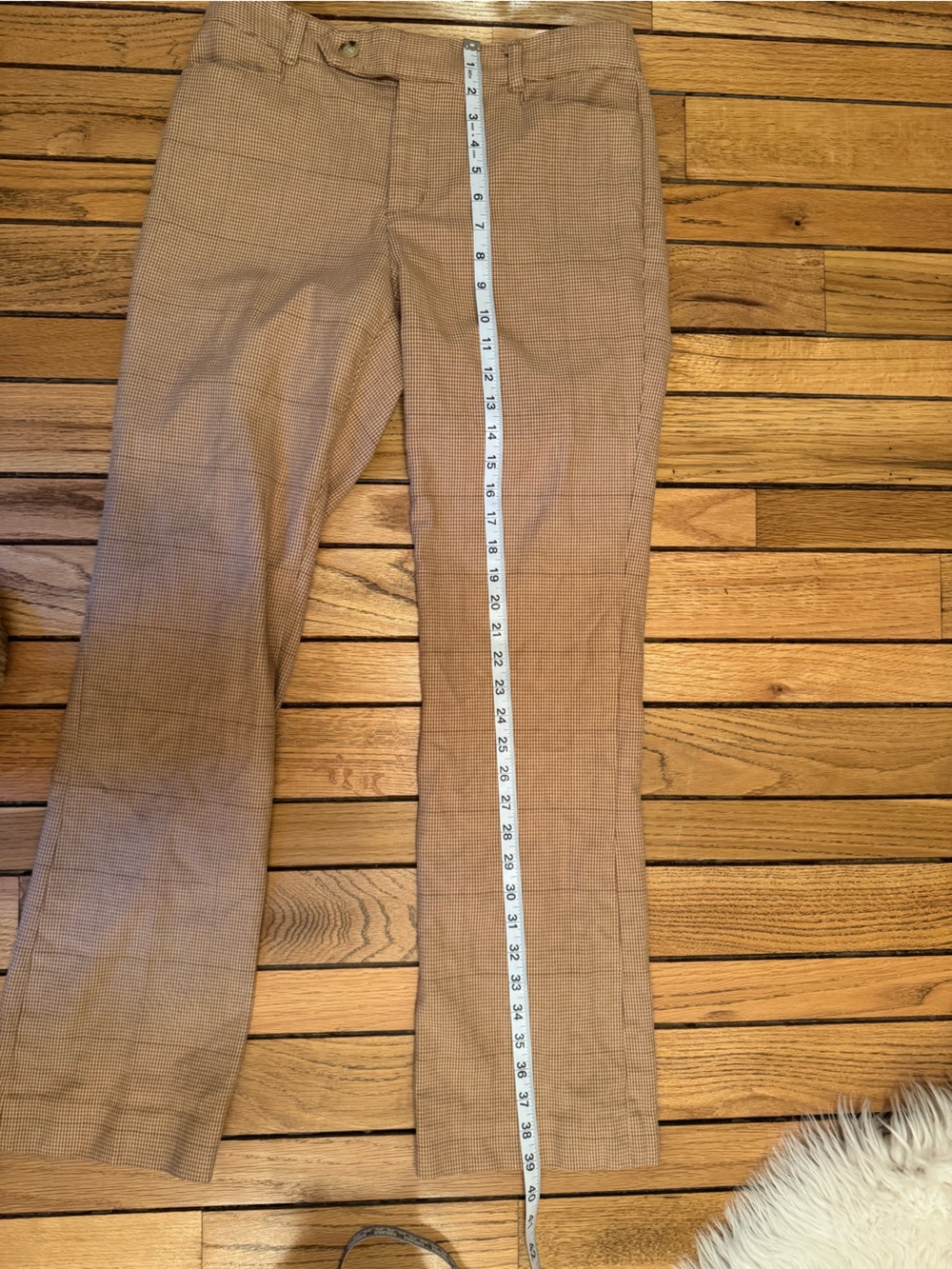 Lauren Ralph Lauren Women's Tan Micro-Check Dress Pants - Picture 6 of 8